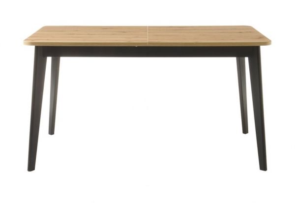 Esstisch Ronson in Artisan Eiche und schwarz K�chentisch skandinavisch ausziehbar mit Einlegeplatte 140 - 180 x 75 cm