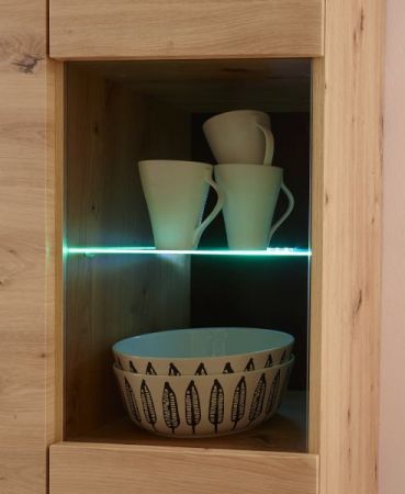 Wohnwand Ronson in Artisan Eiche und schwarz Wohnkombination 4-teilig skandinavisch 360 x 197 cm