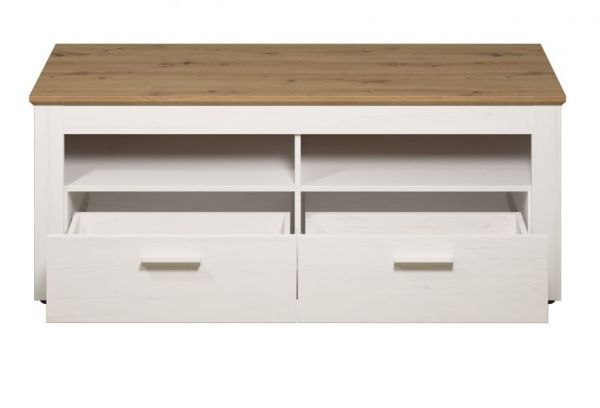 TV-Lowboard Timber in Andersen Pinie wei� und Artisan Eiche Landhaus TV-Unterteil mit Komforth�he 148 x 59 cm