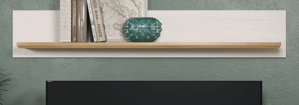 Wandboard Timber in Andersen Pinie wei� und Artisan Eiche Landhaus Wandregal 146 x 25 cm
