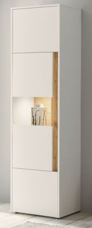 Vitrine Center in wei� und Wotan Eiche Vitrinenschrank 50 x 197 cm
