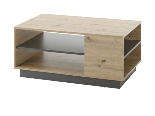 Couchtisch Louna in Eiche Artisan und Graphit grau Wohnzimmer Beistelltisch 100 x 60 cm