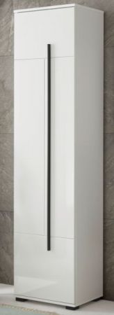 Badezimmer Hochschrank Design-D in wei� Hochglanz Badschrank 45 x 200 cm