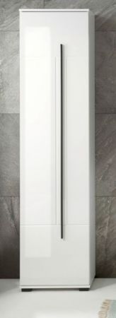 Badezimmer Hochschrank Design-D in wei� Hochglanz Badschrank 45 x 200 cm