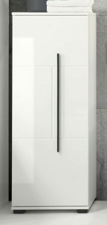Badezimmer Midischrank Design-D in wei� Hochglanz Badm�bel Kommode 45 x 126 cm