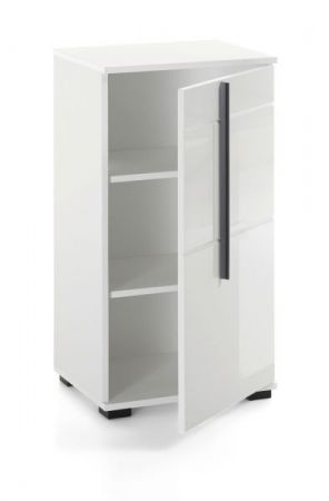 Badezimmer Kommode Design-D in wei� Hochglanz Badschrank 45 x 87 cm Unterschrank