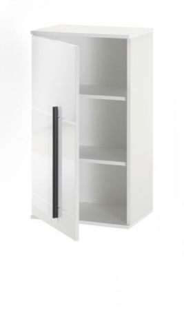 Badezimmer H�ngeschrank Design-D in wei� Hochglanz Badschrank h�ngend 45 x 85 cm