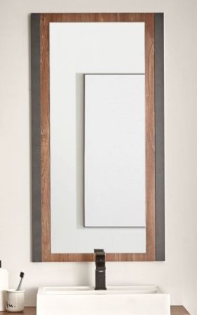 Badezimmer Spiegel Auburn in Eiche Stirling und Matera grau Badm�bel Wandspiegel 54 x 108 cm