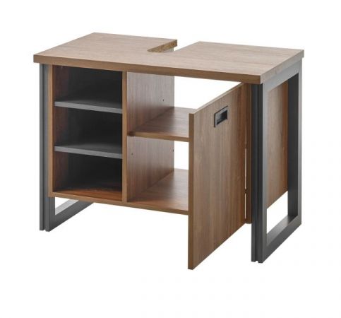 Badm�bel Set 3-teilig Auburn in Eiche Stirling und Matera grau Badkombination 191 x 205 cm