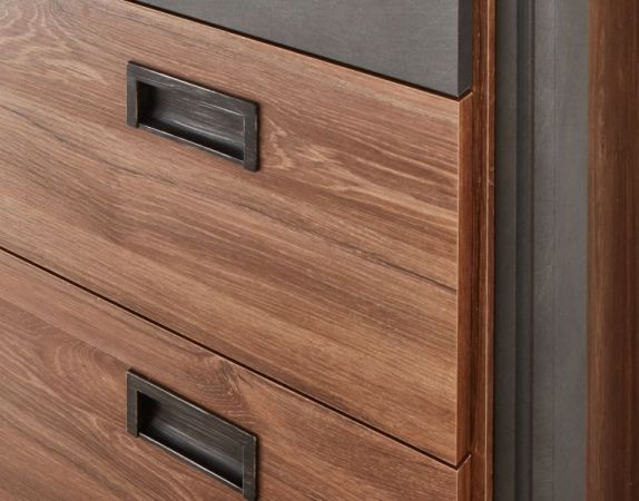 Badm�bel Set 3-teilig Auburn in Eiche Stirling und Matera grau Badkombination MIT Waschbecken 91 x 205 cm