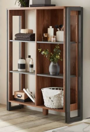 Badm�bel Set 4-teilig Auburn in Eiche Stirling und Matera grau Badkombination MIT Waschbecken 201 x 205 cm
