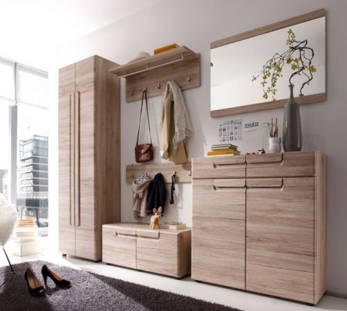Garderobenpaneel Malea in Eiche San Remo Garderobenleiste 88 x 18 cm Wandgarderobe