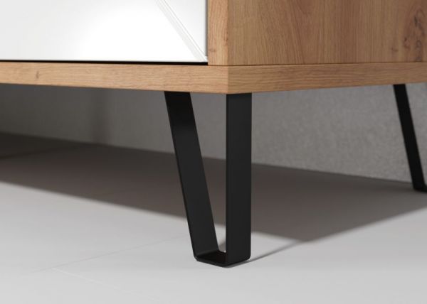 Couchtisch Linea in wei� matt und Eiche Artisan Beistelltisch mit 2 x Schubkasten 110 cm