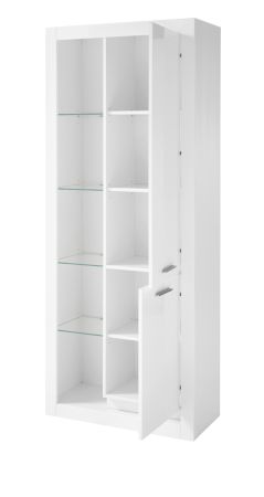 Vitrine Ladis in wei� Hochglanz Vitrinenschrank 80 x 195 cm