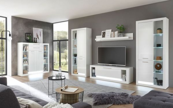 Wandboard Ladis in wei� Hochglanz Wandregal 150 x 21 cm
