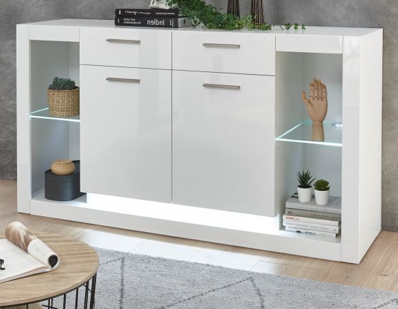 Sideboard Ladis in wei� Hochglanz Kommode 150 x 83 cm