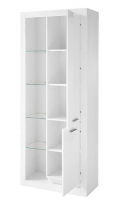 Wohnwand Ladis in wei� Hochglanz Schrankwand 298 x 198 cm