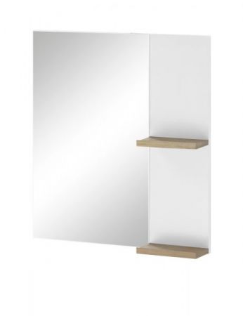 Badm�bel Set Dense in wei� Hochglanz Lack und Eiche Badkombination MIT Waschbecken und Badlampe 60 x 200 cm