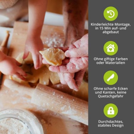 BOMI� Lernturm Swubi in Kiefer naturbelassen Learning Tower Stehhilfe f�r Kinder