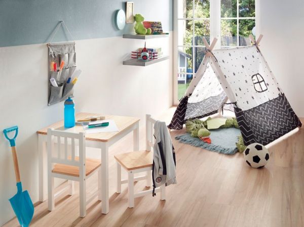 BOMI� Kindersitzgruppe Amy in wei� und natur Sitzgruppe Kindertisch und 2 x Stuhl