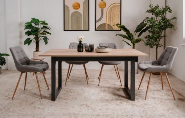 Esstisch Malta in Sonoma Eiche und Anthrazit, ausziehbar 160 - 200 x 90 cm