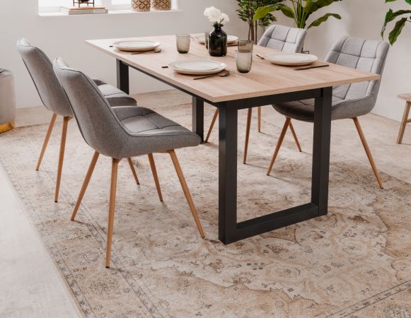 Esstisch Malta in Sonoma Eiche und Anthrazit, ausziehbar 160 - 200 x 90 cm