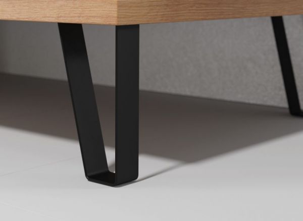 Couchtisch Linea in Eiche Artisan Beistelltisch quadratisch mit Ablage 60 x 60 cm