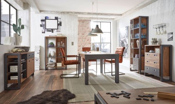 Esstisch Auburn in Eiche Stirling und Matera grau K�chentisch 154 x 90 cm