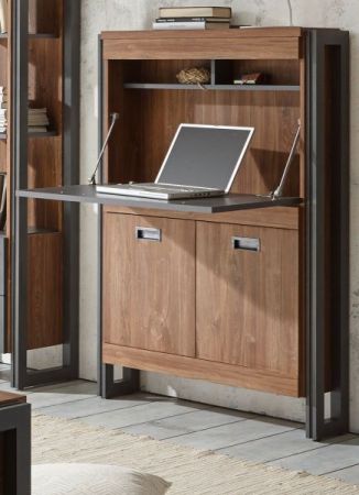 Sekret�r Auburn in Eiche Stirling und Matera grau Schreibtisch 90 x 127 cm