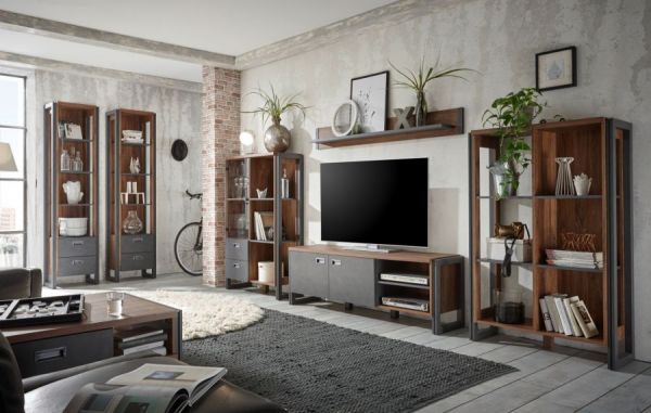 Sekret�r Auburn in Eiche Stirling und Matera grau Schreibtisch 90 x 127 cm