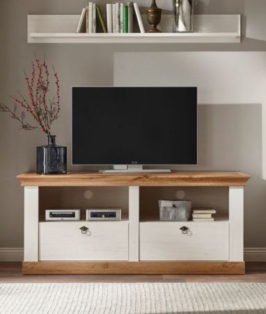 Wandboard Hemsby in wei� Pinie Landhaus Wandregal 146 cm B�cherregal