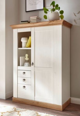 Highboard Hemsby in wei� Pinie und Eiche Wotan Landhaus Anrichte 102 x 139 cm
