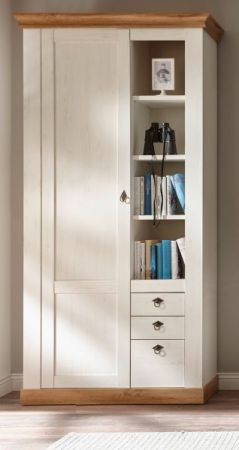 Stauraumschrank Hemsby in wei� Pinie und Eiche Wotan Landhaus Mehrzweckschrank 102 x 204 cm