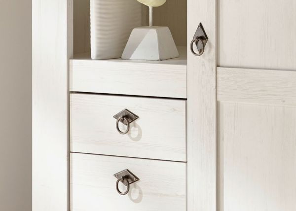 Sideboard Hemsby in wei� Pinie und Eiche Wotan Landhaus Kommode 210 x 91 cm