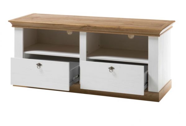 Wohnwand Hemsby in wei� Pinie und Eiche Wotan Landhaus Schrankwand 4-teilig 356 x 204 cm