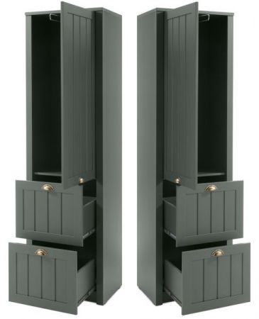 Garderobenschrank Forres in gr�n Landhausstil Garderobe 60 x 204 cm