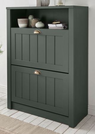 Schuhschrank Forres in gr�n Landhausstil Flur Schuhkipper 80 x 112 cm