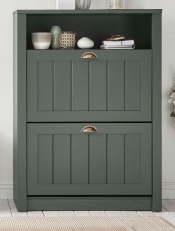 Schuhschrank Forres in gr�n Landhausstil Flur Schuhkipper 80 x 112 cm