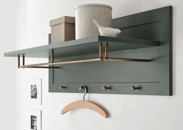 Garderobenpaneel Forres in gr�n Landhausstil Wandgarderobe 109 x 40 cm