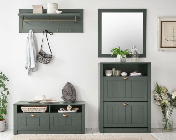 Garderobenspiegel Forres in gr�n Landhausstil Flur Diele Spiegel 82 x 82 cm