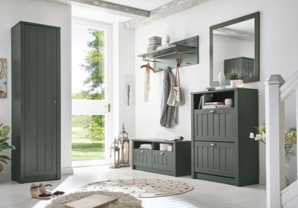Garderobenspiegel Forres in gr�n Landhausstil Flur Diele Spiegel 82 x 82 cm