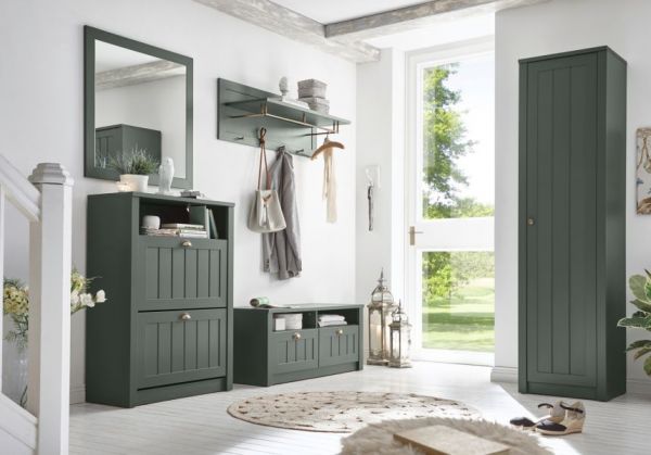 Garderobenkombination Forres in gr�n Landhausstil Garderobe Set 5-teilig 272 x 198 cm
