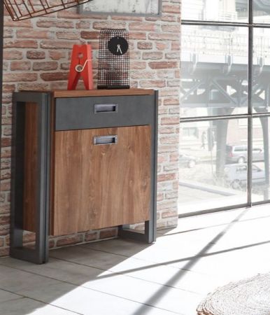 Kommode Auburn in Eiche Stirling und Matera grau Anrichte 55 x 81 cm