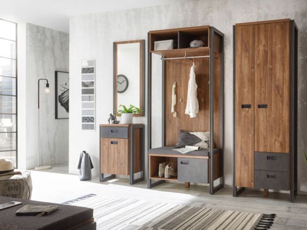 Kommode Auburn in Eiche Stirling und Matera grau Anrichte 55 x 81 cm