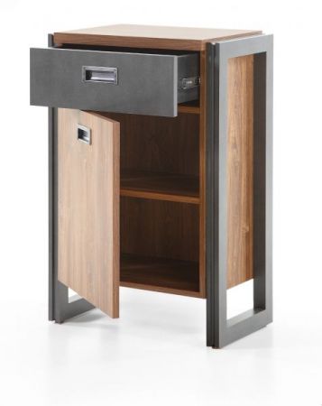 Kommode Auburn in Eiche Stirling und Matera grau Anrichte 55 x 81 cm