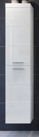 Badezimmer Hochschrank Aura in wei� Hochglanz Badschrank h�ngend 35 x 170 cm