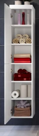 Badezimmer Hochschrank Aura in wei� Hochglanz Badschrank h�ngend 35 x 170 cm