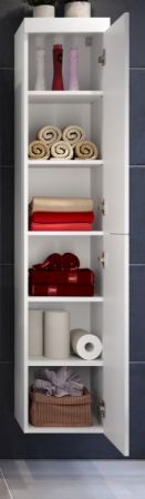 Badezimmer Hochschrank Aura in wei� Hochglanz Badschrank h�ngend 35 x 170 cm