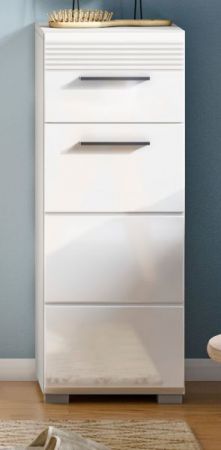 Badezimmer Unterschrank Leon in wei� Hochglanz Badm�bel Kommode 30 x 79 cm