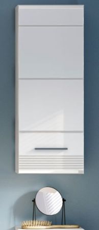 Badezimmer H�ngeschrank Leon in wei� Hochglanz Badschrank h�ngend 30 x 77 cm